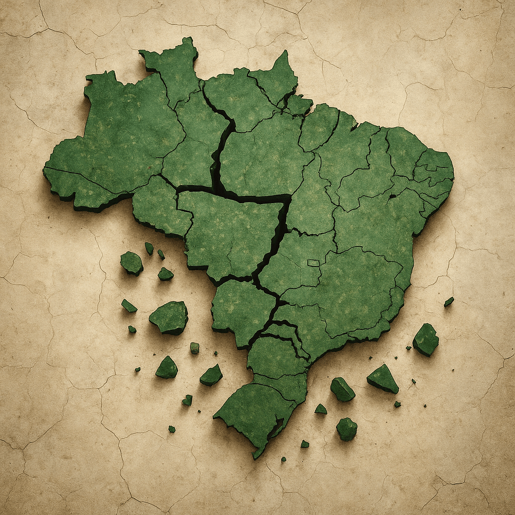 Imagem ilustrativa do "Brasil ruindo".
