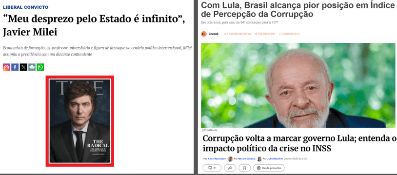 3 imagem de manchetes de notícias encontradas no google