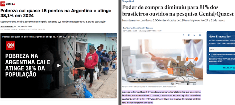 4 imagem de manchetes de notícias encontradas no google